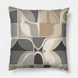 Minimalist Abstract  Neutral Colors Mid Century Modern Pillow