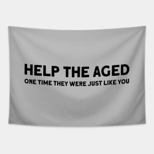 Help the aged 2, black Tapestry