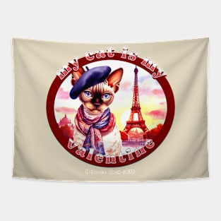 My French Valentine Cat Devon Rex Life 27D Tapestry