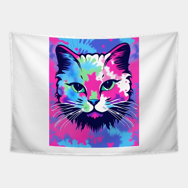 Tie Dye Cat Tapestry by Untitled-Shop⭐⭐⭐⭐⭐