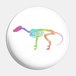 Fox Skeleton Rainbow Pin