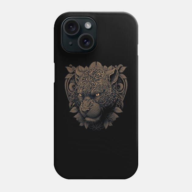 Tiger decorated with Javanese ornaments Phone Case by gblackid