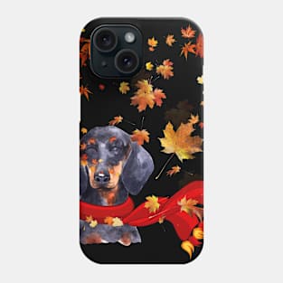 Maple Leaf Dachshund Fall Hello Autumn Gift Phone Case