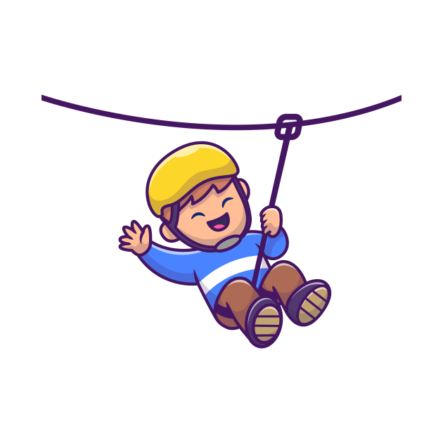 Cute Boy Playing Flying Fox by Catalyst Labs