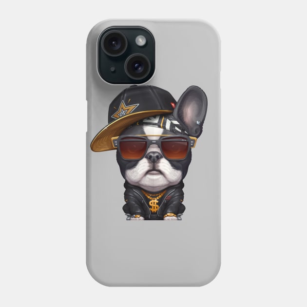 Brindle Pied French Bulldog Hip-Hop Super Star Phone Case by stonemask