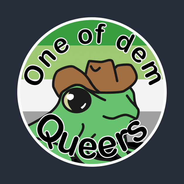 Pride Frog with a cowboy hat- Aromantic by artsy-Eden