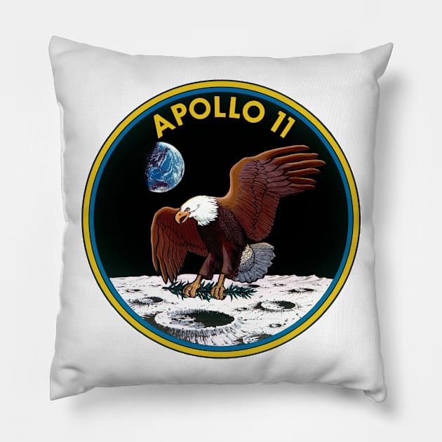 Apollo 11 Logo Pillow by Spacestuffplus