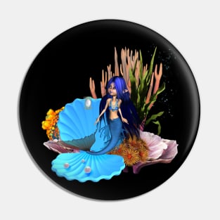 Little mermaid in the deep ocean Pin