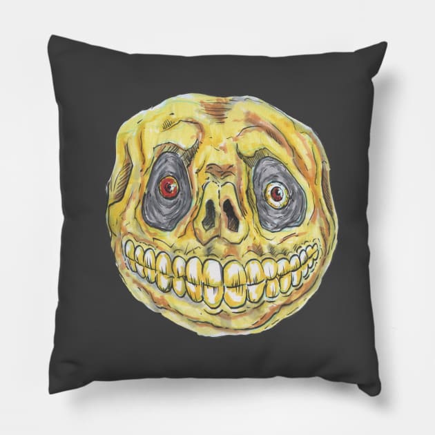 Mad Skull Pillow by CroctopusArt