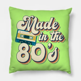 Made in the 80s Vintage Retro Cassette Tape Pillow