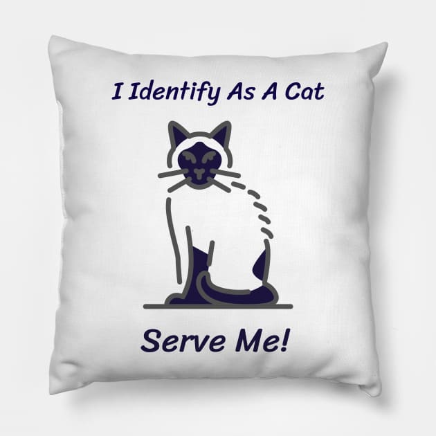 I identify as a cat Pillow by Prints of England Art