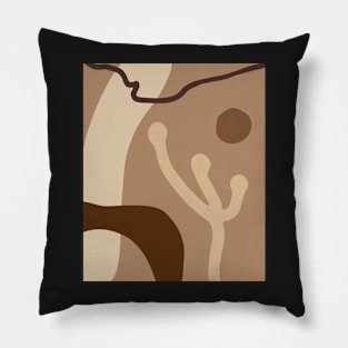 Minimal Modern  Abstract Flower  Warm Tones  Design Pillow