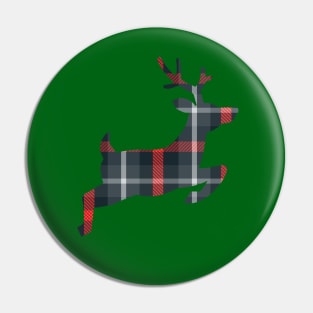 Christmas Plaid Flying Reindeer Pin