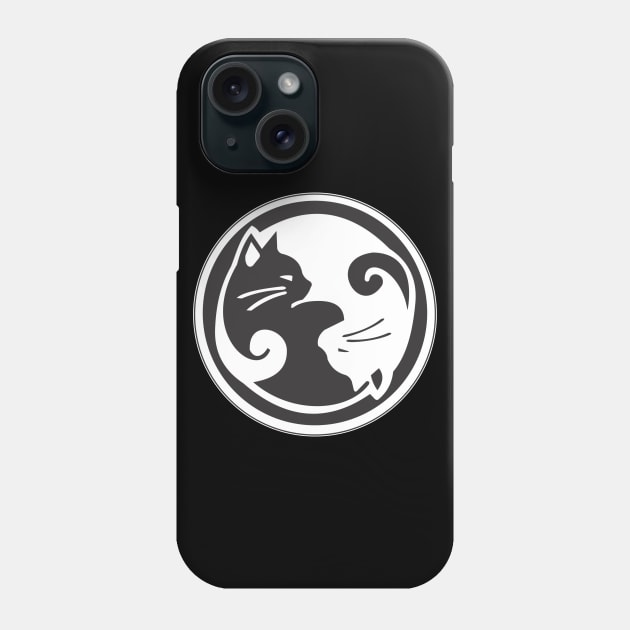 Cat Ying Yang Phone Case by Dojaja