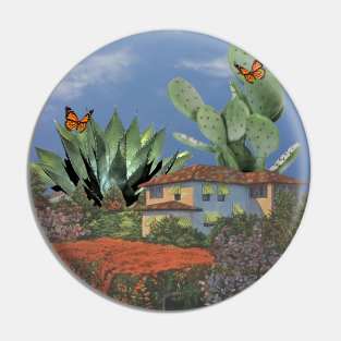 Garden Love - Surreal/Collage Art Pin