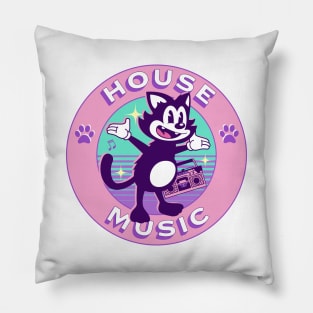 HOUSE MUSIC - Cartoon House Cat Pillow