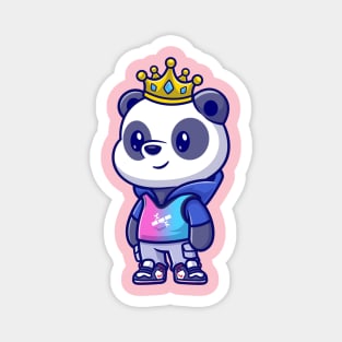 Cute Cool Panda Wearing Hoodie Cartoon Magnet