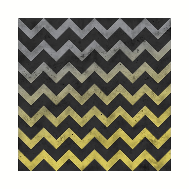 Chevron tan yellow ombre dark gray lines pattern vintage design by PLdesign