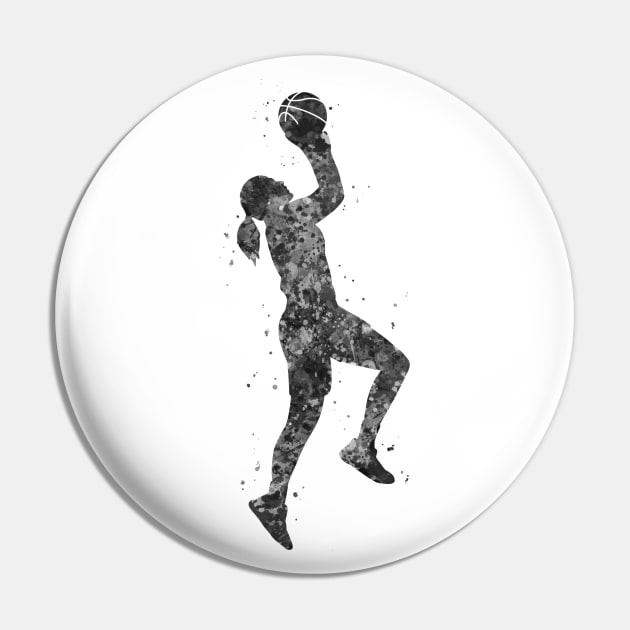 Basketball girl black and white Pin by Yahya Art
