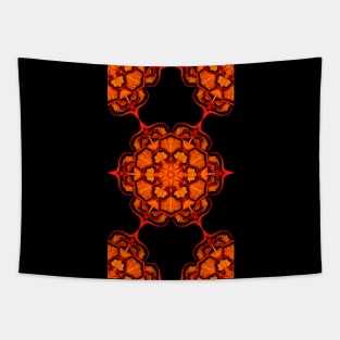 Fire Blossom Tile Pattern Tapestry