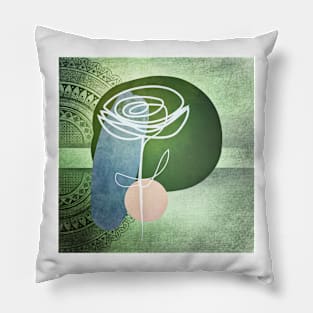 Modern Design Rose Drawing Pillow