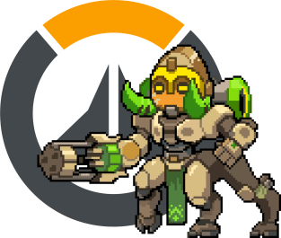 Overwatch - Orisa pixel w/ Logo Magnet