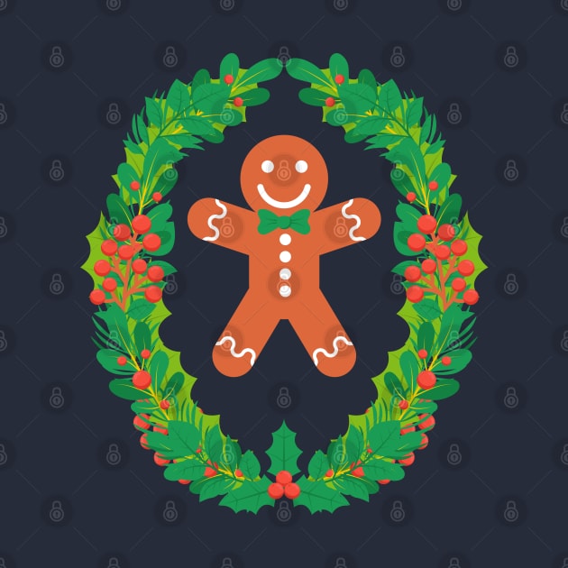 Gingerbread Man - Cookie Men Christmas Cute Cartoon Character by Millusti