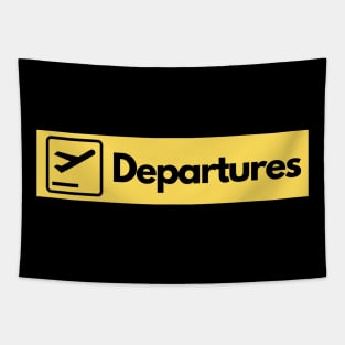 Airport Departures Sign Tapestry