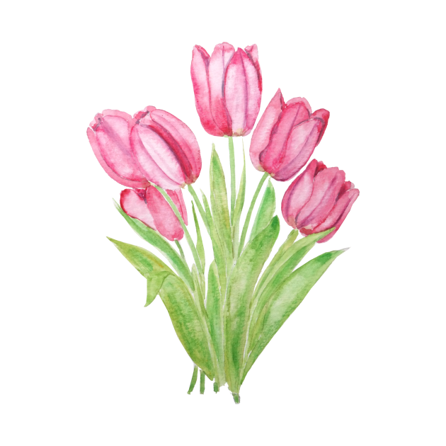 pink tulips watercolor - Pink Tulips Watercolor - Tank Top | TeePublic