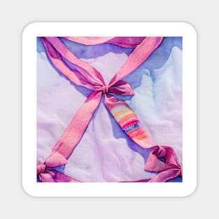 Watercolor purple bow purple ribbon Magnet