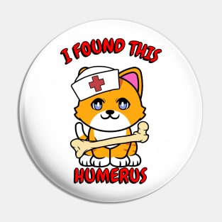 Funny orange cat is a nurse Pin