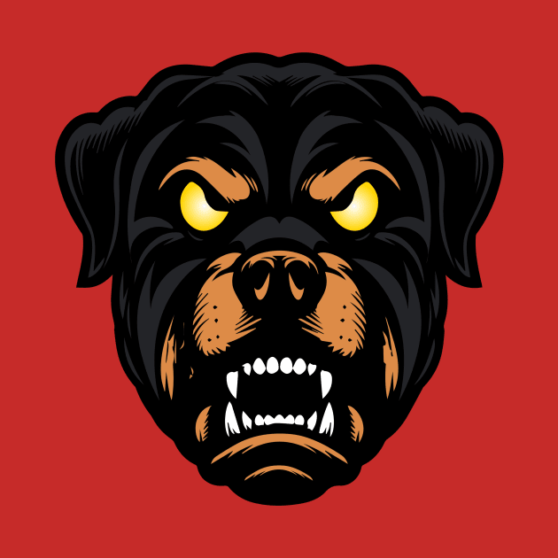 Rottweiler dog head, pets, logo, by Cripta Art