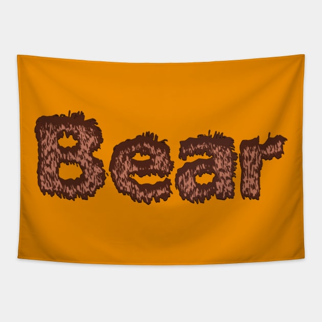 Bear (Hairy Font) Tapestry by JasonLloyd