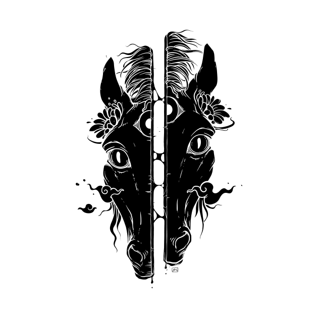 Split Face Horse, Weird Art by cellsdividing