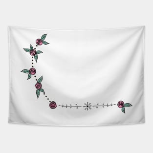 Corona Australis (Southern Crown) Constellation Roses and Hearts Doodle Tapestry