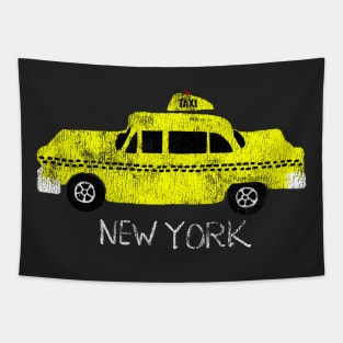 Yellow Cab New York City Souvenir Retro Print Retro, Gift Tapestry