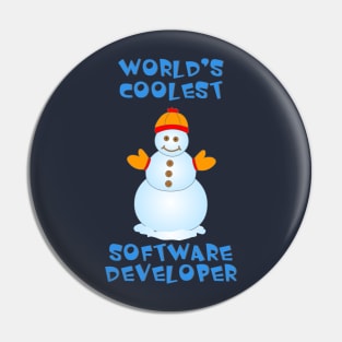 Coolest Software Developer Snowman Pin