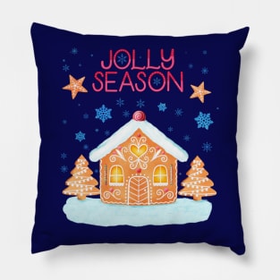 Gingerbread House and Jolly Season Pillow