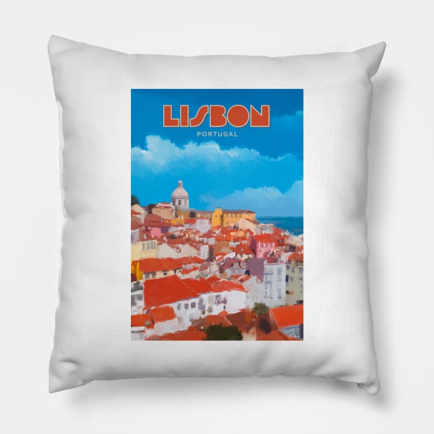 Lisbon, Portugal Pillow by markvickers41