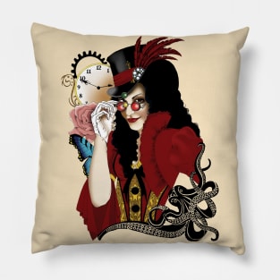 Steampunk all in Red Pillow