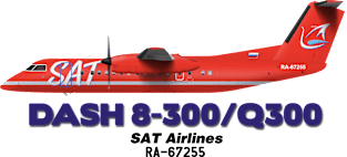 DeHavilland Canada Dash 8-300/Q300 - SAT Airlines Magnet