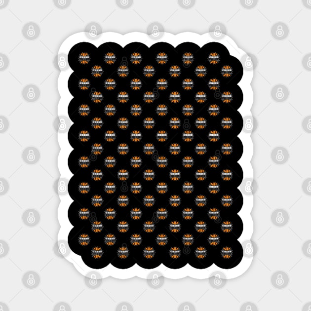 Chess Logo in Black, White and Orange Pattern Magnet by The Black Panther