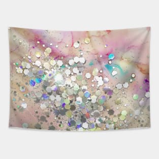 Pastel alcohol ink Holographic Glitter Tapestry