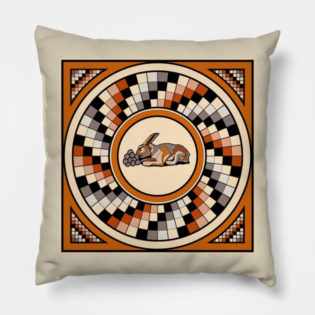 Hare eating grapes Pillow by Mosaicblues