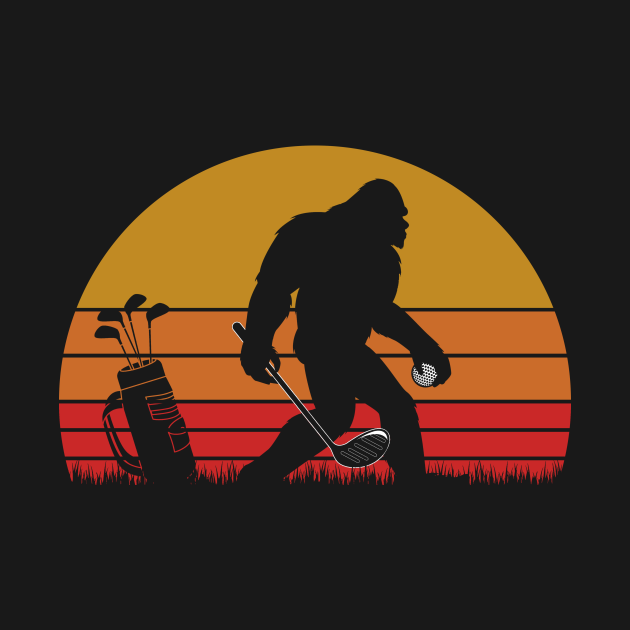Bigfoot playing Golf Bigfoot TShirt TeePublic