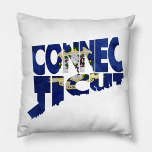 Connecticut Typo Map Pillow