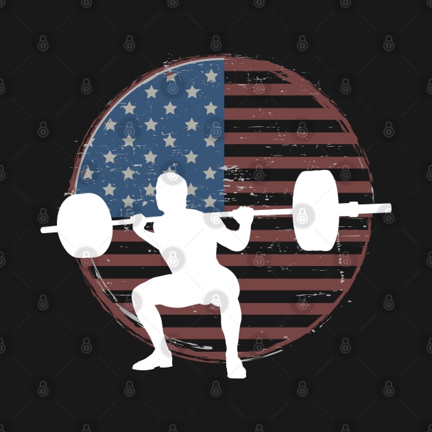 American Squat - Powerlifting American Flag by High Altitude