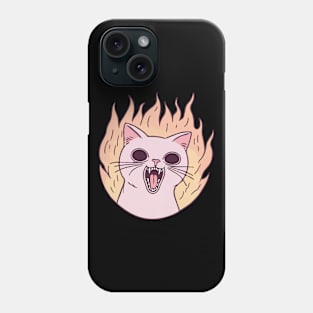 Pink Cat On Fire Phone Case