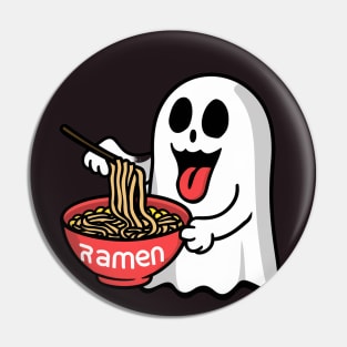Ghost eating ramen noodles Pin