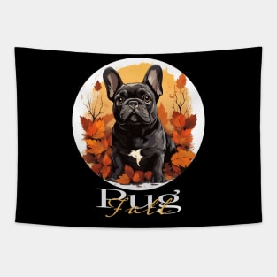 Pug Autumn Fall Tapestry